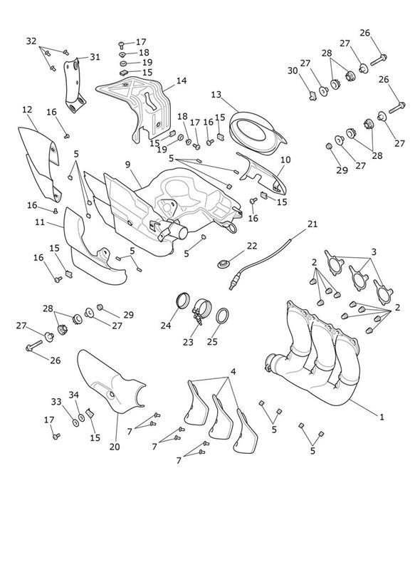 Diagram Exhaust System for your Triumph Rocket 3  