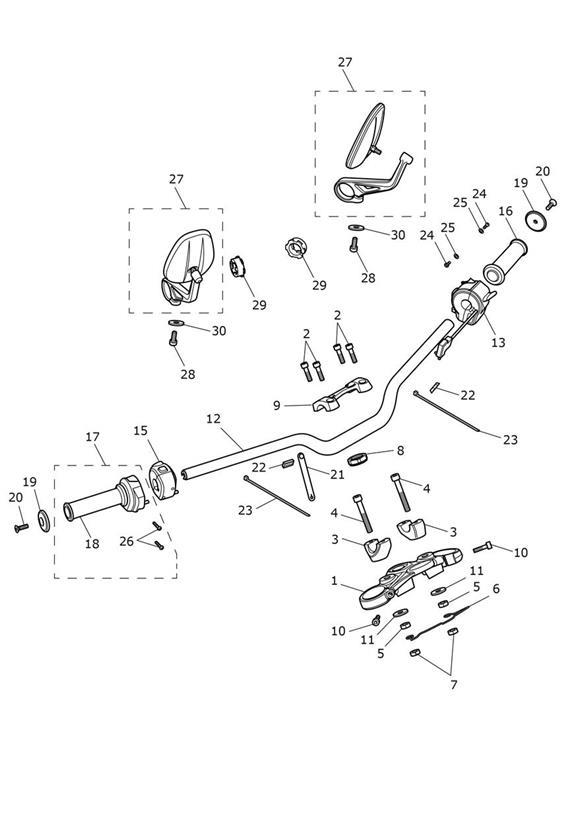 Diagram Handlebars & Switches for your Triumph Street Triple  