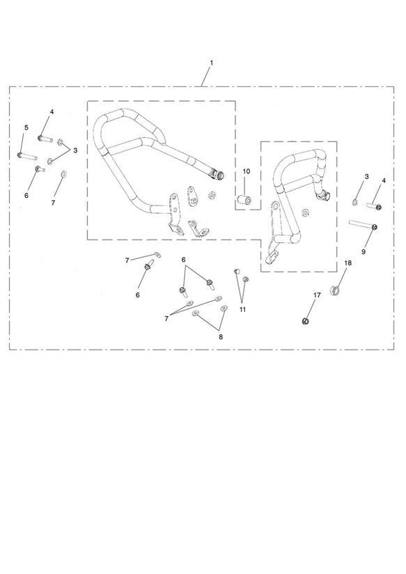 Diagram Fuel Tank Pro Bars Kit, Black for your Triumph Tiger  