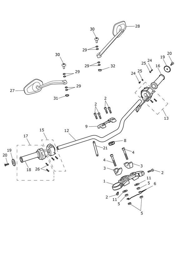 Diagram Handlebars & Switches for your Triumph Street Triple  