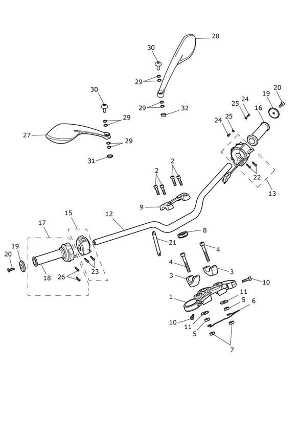 Diagram Handlebars & Switches for your Triumph Street Triple  