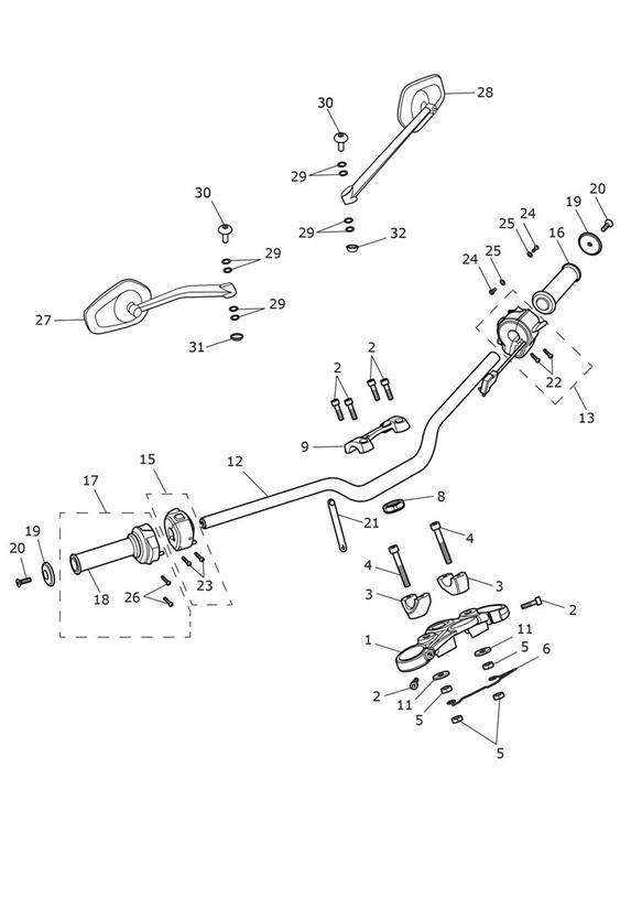 Diagram Handlebars & Switches for your Triumph Street Triple  