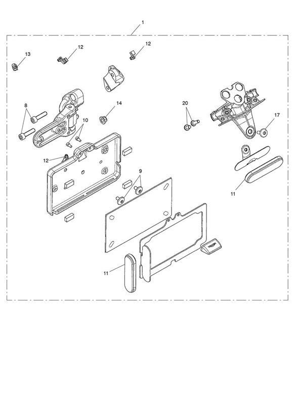 Diagram Side Mounted Number Plate Kit for your 2022 Triumph Bonneville Bobber   