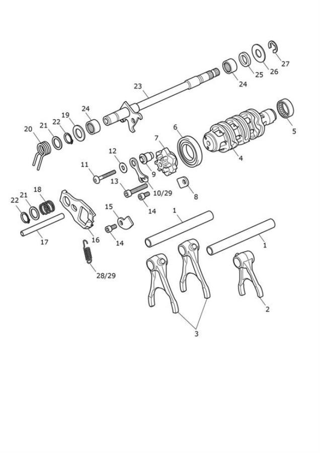 Diagram Gear Selector Drum for your Triumph