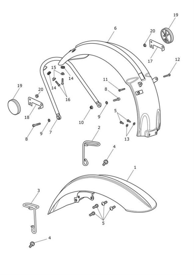 Diagram Mudguards for your Triumph Bonneville Bobber  