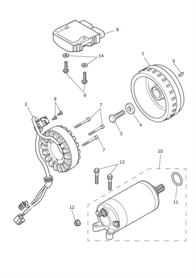 Diagram Alternator & Starter Motor for your Triumph Bonneville Bobber  