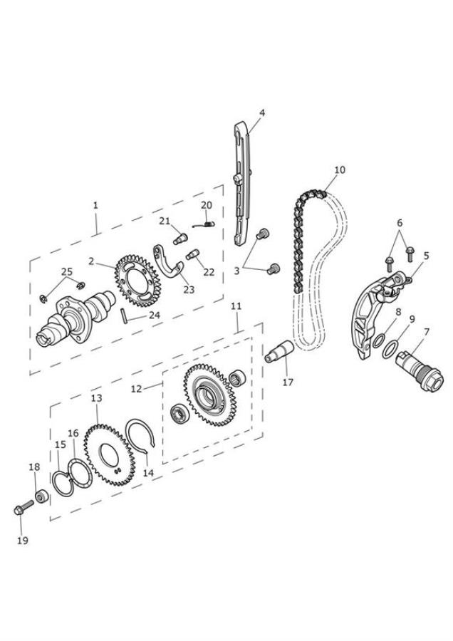 Diagram Camshaft & Camshaft Drive for your 2020 Triumph Bonneville Speedmaster   