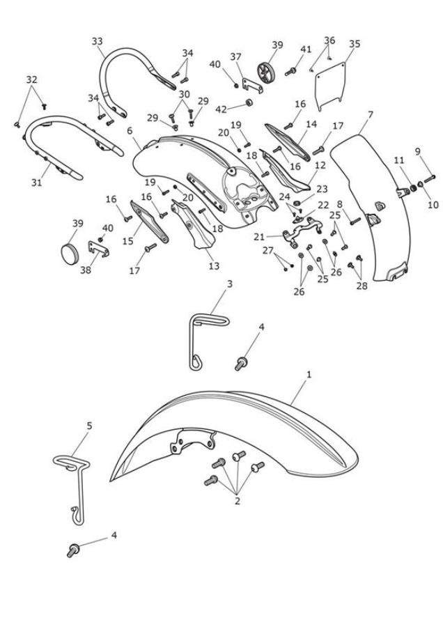 Diagram Mudguards for your 2021 Triumph Bonneville Speedmaster   