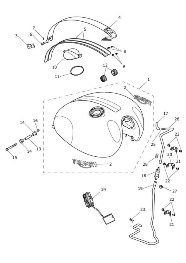 Diagram Fuel Tank - Black Tanks for your Triumph Scrambler 1200  