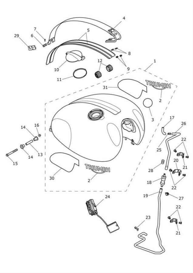 Diagram Fuel Tank - Steve McQueen Edition for your Triumph Scrambler 1200  