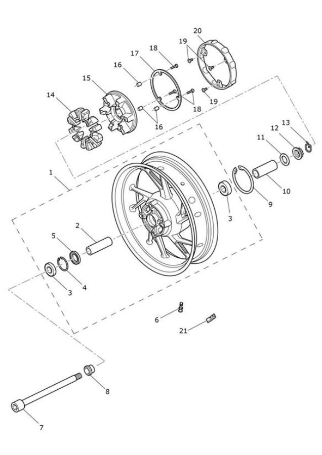 Diagram Rear Wheel for your Triumph