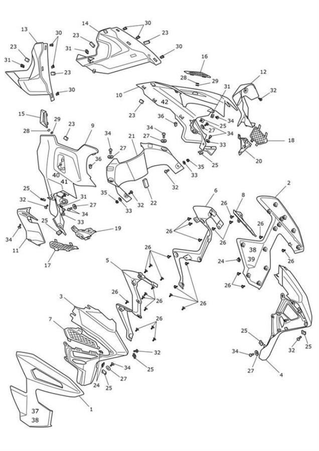 T2313092 - Triumph Vent, Lower, Mldg, Rh. Electrical, Fairings 