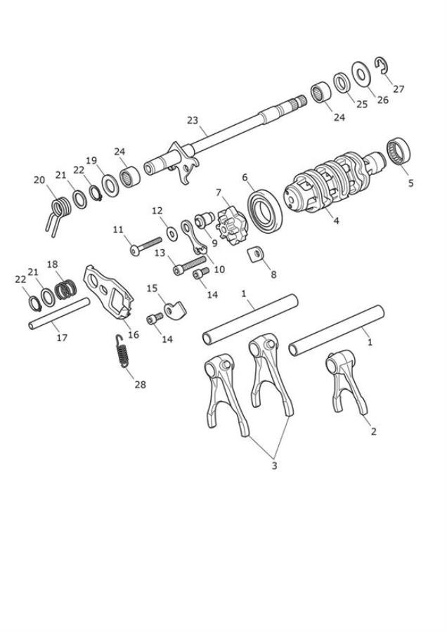 Diagram Gear Selector Drum for your Triumph