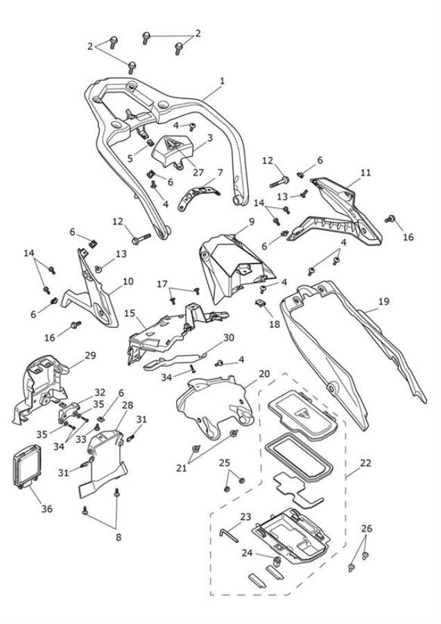 Diagram Rear Bodywork & Grabrack for your Triumph