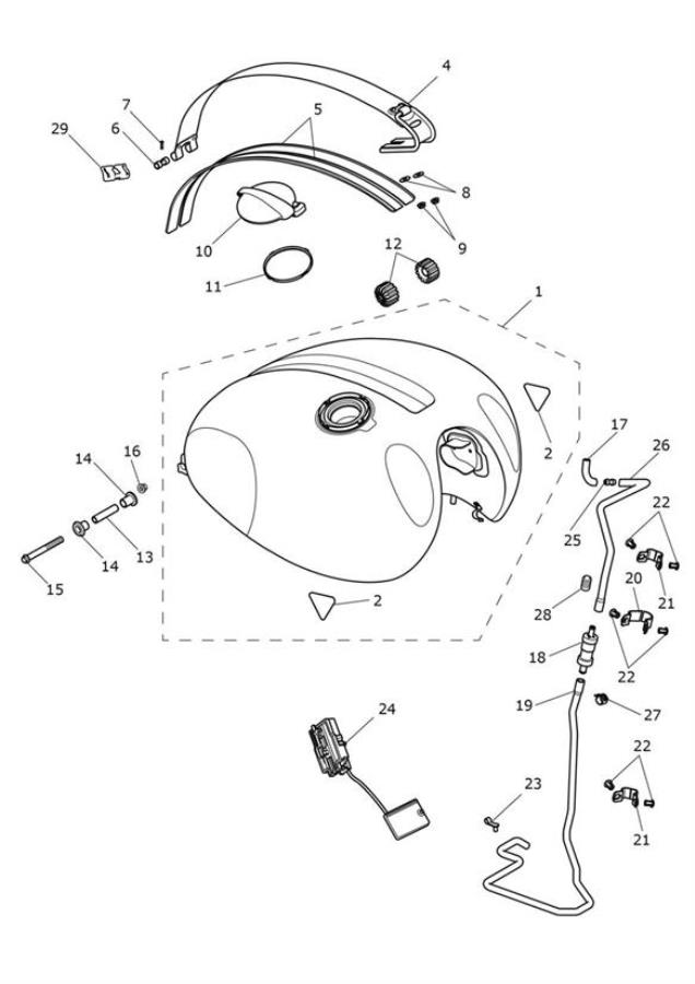 Diagram Fuel Tank - Chrome/Brooklands Green for your Triumph Scrambler 1200  