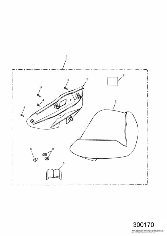 Diagram Flyscreen Kit for your 1995 Triumph Speed Triple 141872 > 210444  