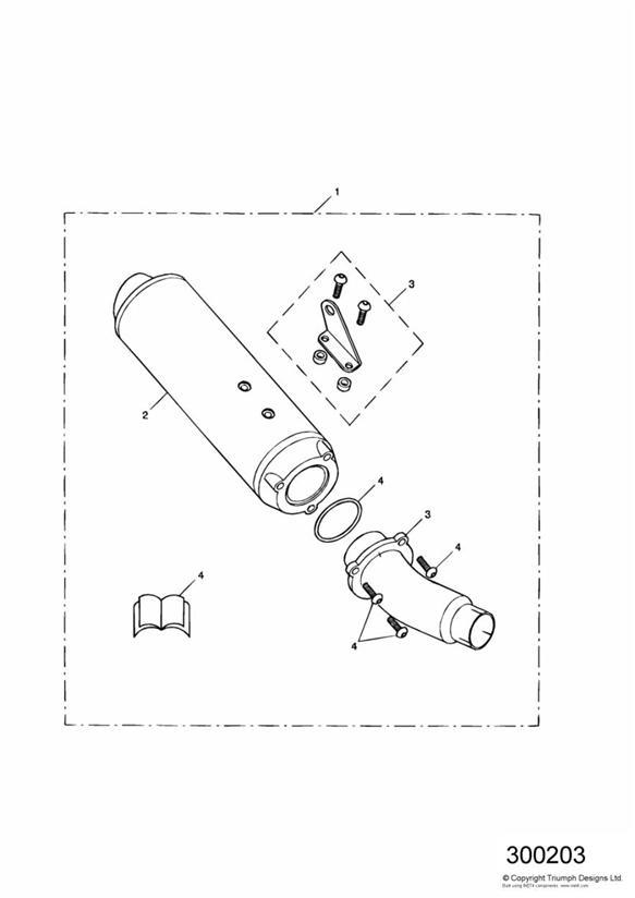 Diagram Silencer Kit,SS,Type 1C for your 2003 Triumph Speed Triple   