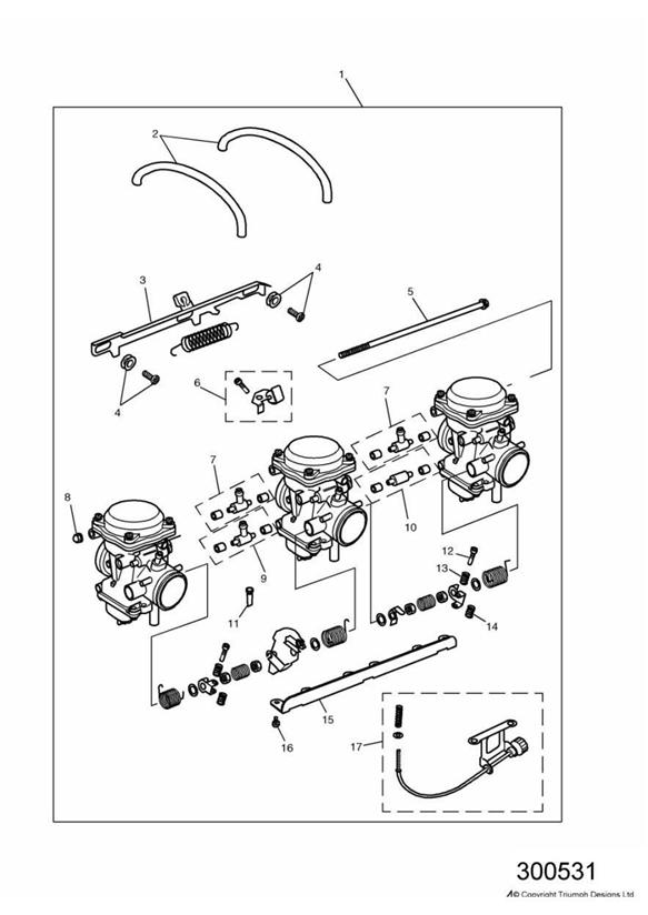 Diagram Carburettors for your 1997 Triumph Adventurer 71699 >  