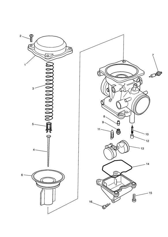Diagram Carburettor Parts Carburettor assembly T1240670 for your Triumph