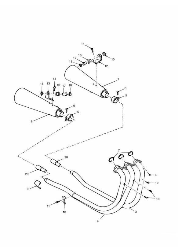 Diagram Exhaust System for your 2020 Triumph Bonneville  T120 BLACK 