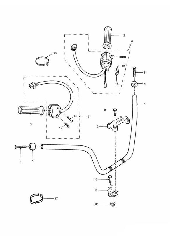 Diagram Handlebars and Switches for your Triumph Bonneville  