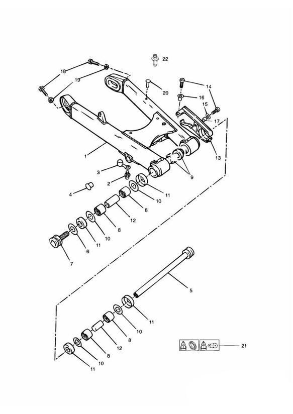 Diagram Swinging Arm + 101853 (Plus 102063 to 102074 inclusive) for your Triumph Adventurer  