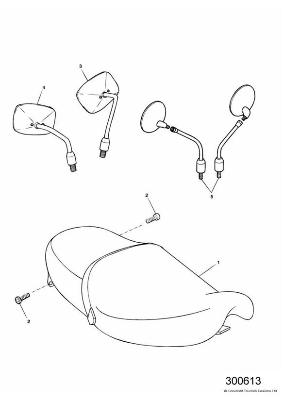 Diagram Seat/Mirrors for your 2020 Triumph Street Cup   