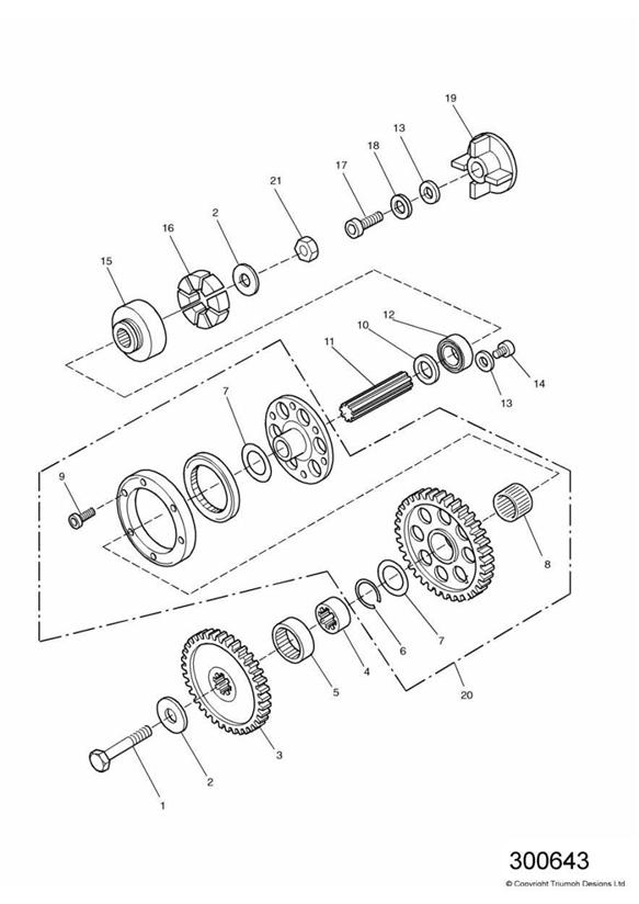 Diagram Alternator/Starter Drive Gears for your Triumph Bonneville Bobber  