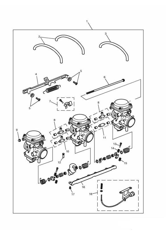 Diagram Carburettors ENG NO 62507 + for your Triumph