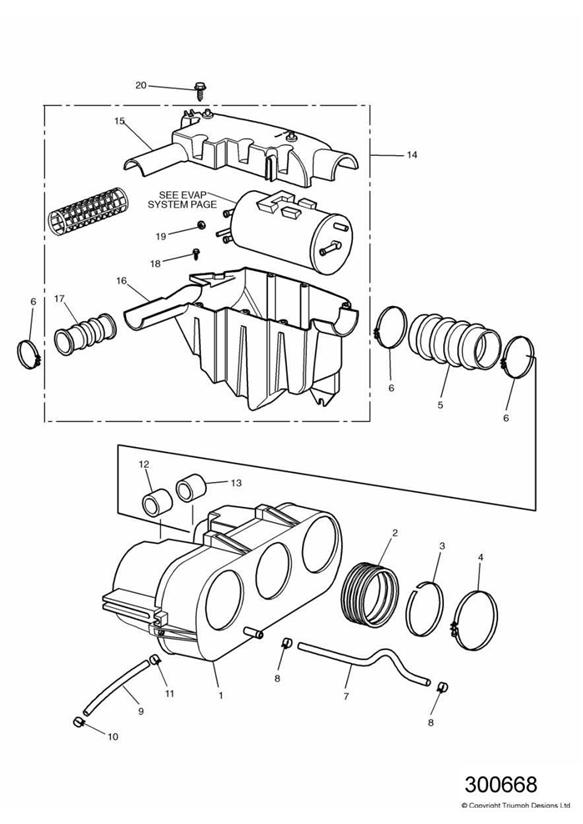 Diagram Airbox for your 1997 Triumph Adventurer 71699 >  