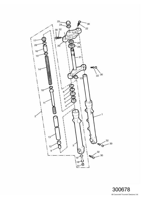 Diagram Front Forks and Yokes  + 43509 for your 2006 Triumph Scrambler  EFI 