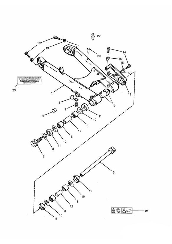 Diagram Swinging Arm for your Triumph Adventurer  