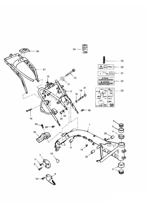 Diagram Main Frame & Fittings for your Triumph Adventurer  