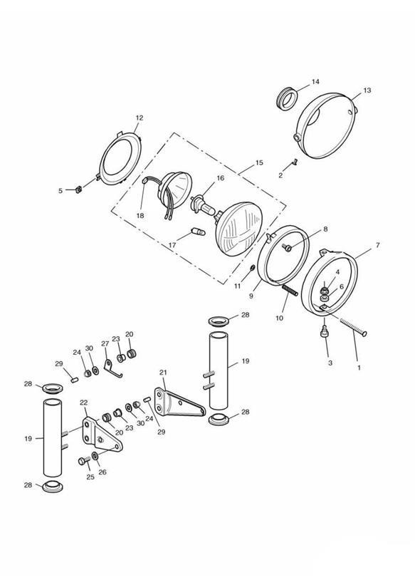 Diagram Headlight/Mountings for your 2011 Triumph Scrambler  EFI 