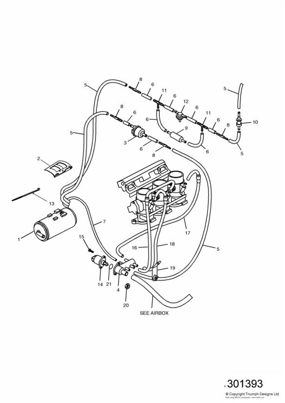 Diagram Evaporative Loss Equipment  + ENG NO 71843 for your Triumph