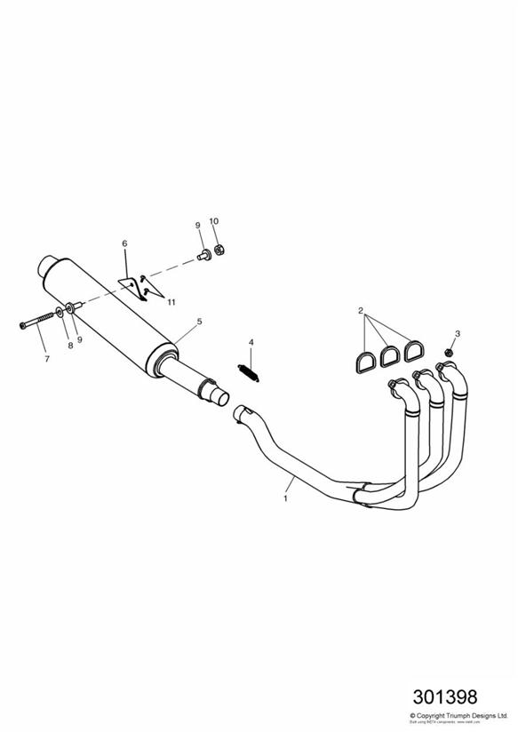 Diagram Exhaust System 71699 + for your 2021 Triumph Bonneville Speedmaster   