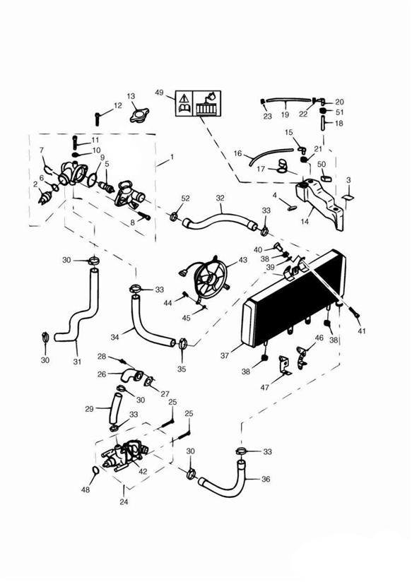 Diagram Cooling System for your 2002 Triumph TT600   