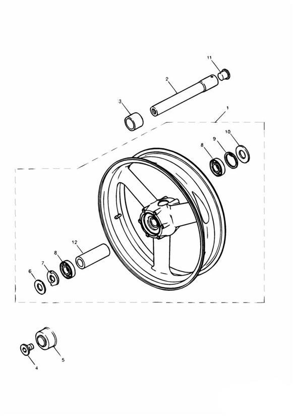 Diagram Front Wheel for your 2003 Triumph Daytona  595 / 955i 