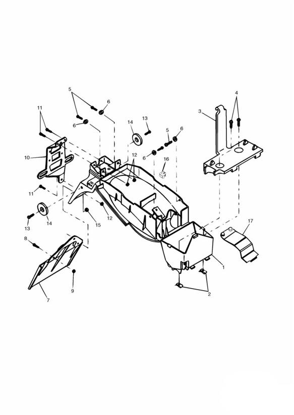 Diagram Rear Mudguard & Battery Box for your Triumph