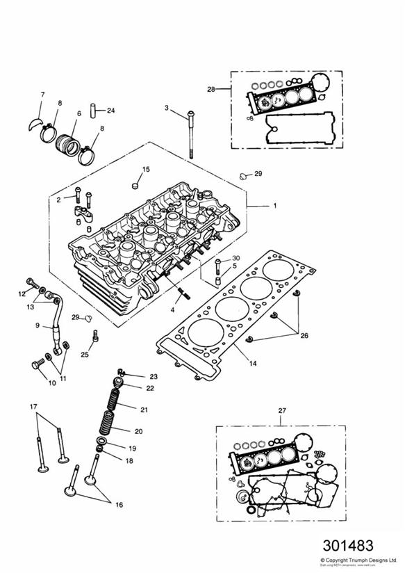 Diagram Cylinder Head and Valves for your 2006 Triumph Scrambler  EFI 