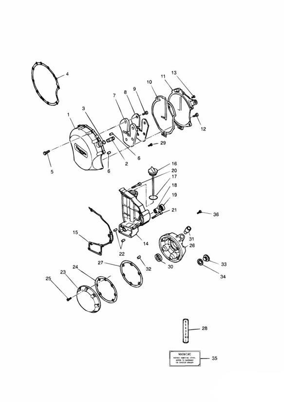 Diagram Engine Covers 4 Cylinder Silver for your 2011 Triumph Bonneville  from VIN 380777/ SE 