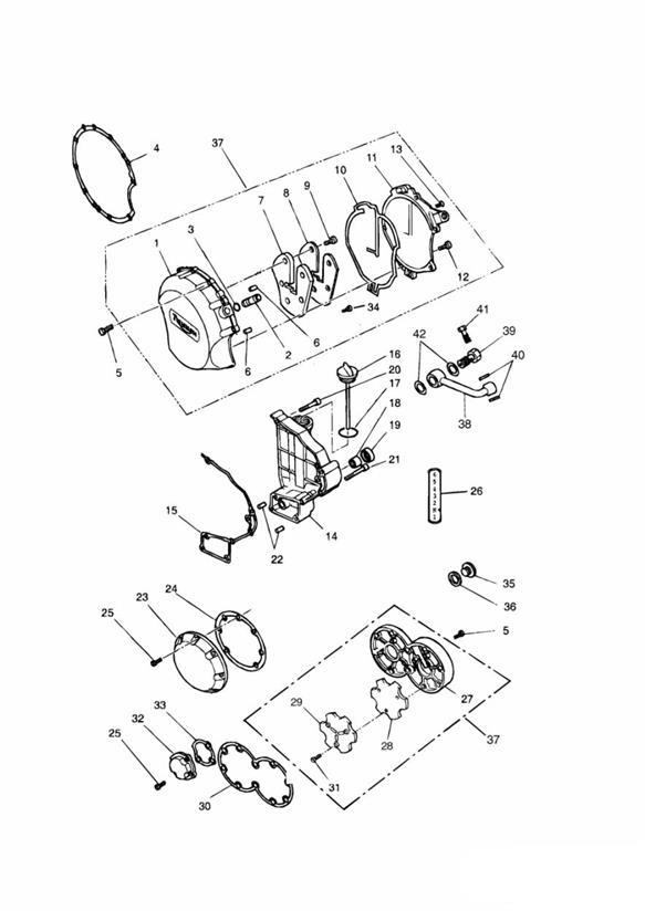 Diagram Engine Covers 3 Cylinder Silver for your 2019 Triumph Thunderbird  Standard 