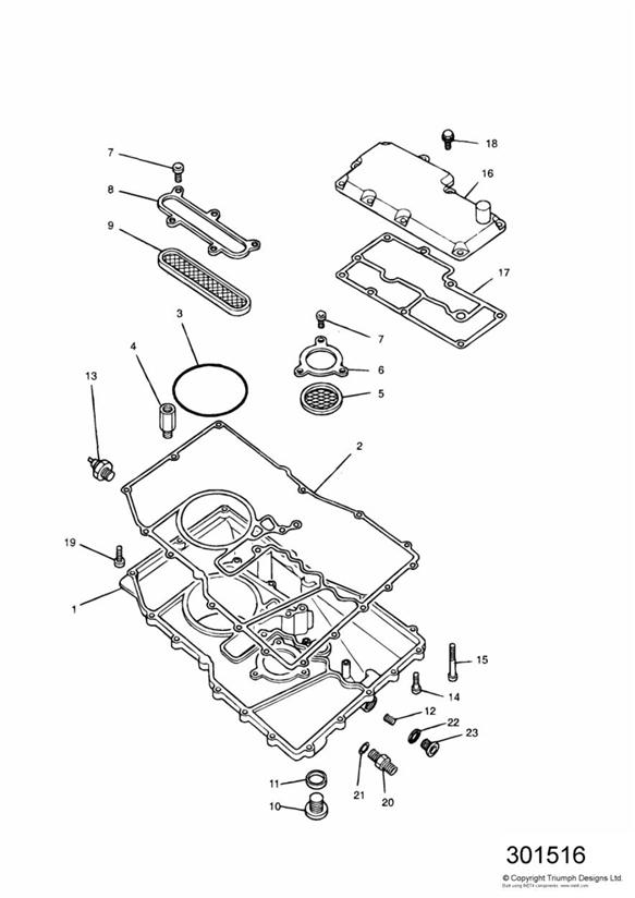 Diagram Sump for your 2011 Triumph Bonneville  from VIN 380777/ SE 