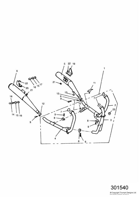 Diagram Exhaust System 3 Cylinder Engines for your 2017 Triumph Street Scrambler   