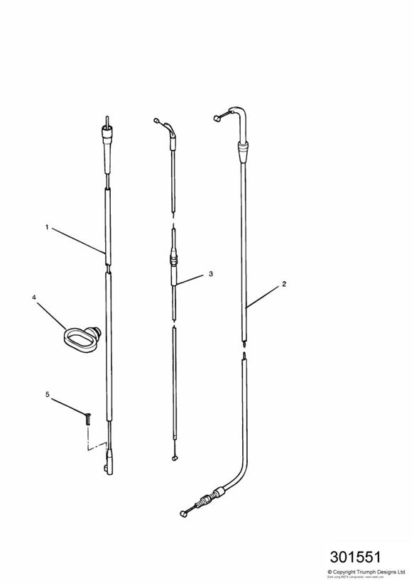 Diagram Control Cables for your 2010 Triumph Bonneville  from VIN 380777/ SE 