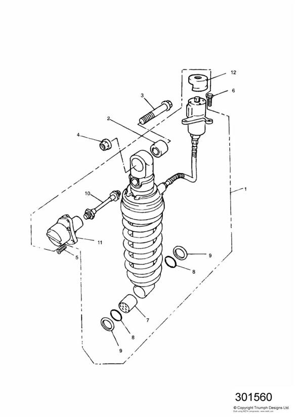 Diagram Rear Suspension Unit for your Triumph