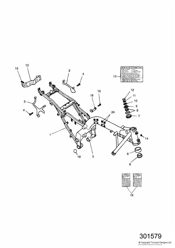 Diagram Main Frame & Fittings for your 2022 Triumph Bonneville Bobber   