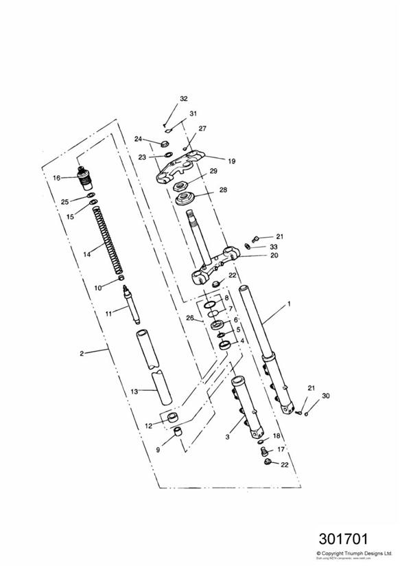 Diagram Front Forks and Yokes for your 2017 Triumph Bonneville Bobber   