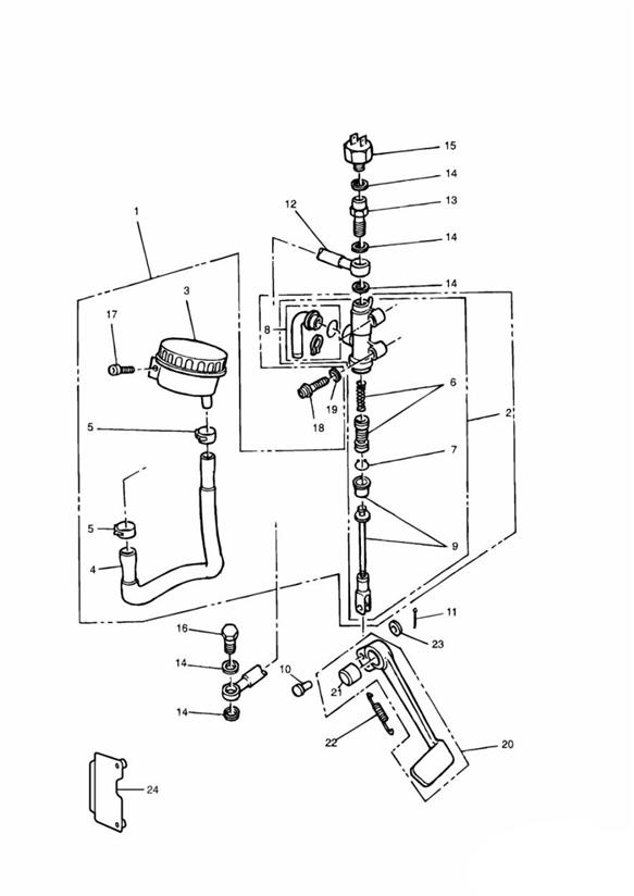 Diagram Rear Brake Master Cylinder for your 2019 Triumph Bonneville Speedmaster   