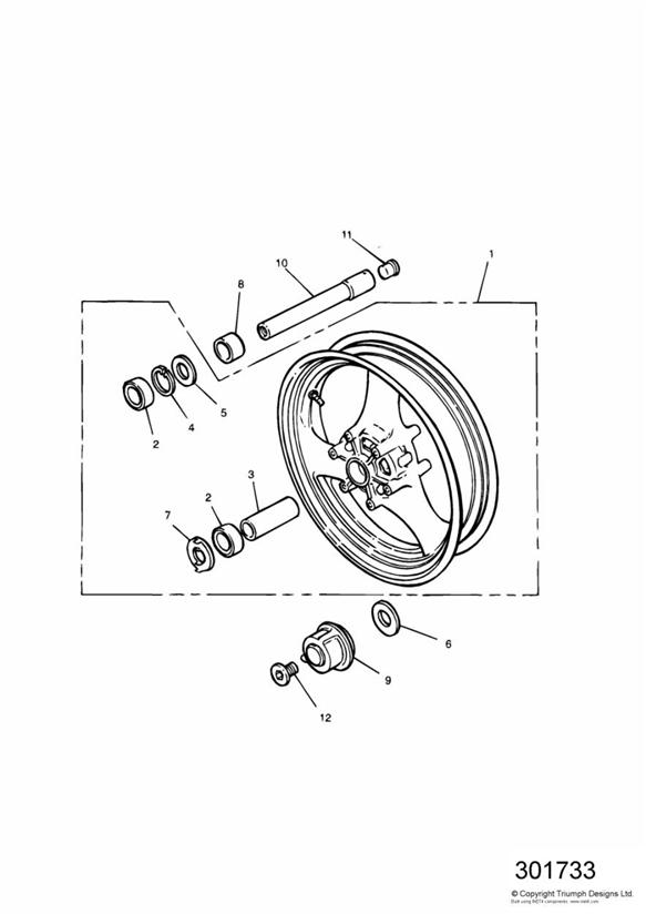 Diagram Front Wheel  + 9082 for your Triumph